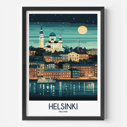 Helsinki Retro Travel Illustration