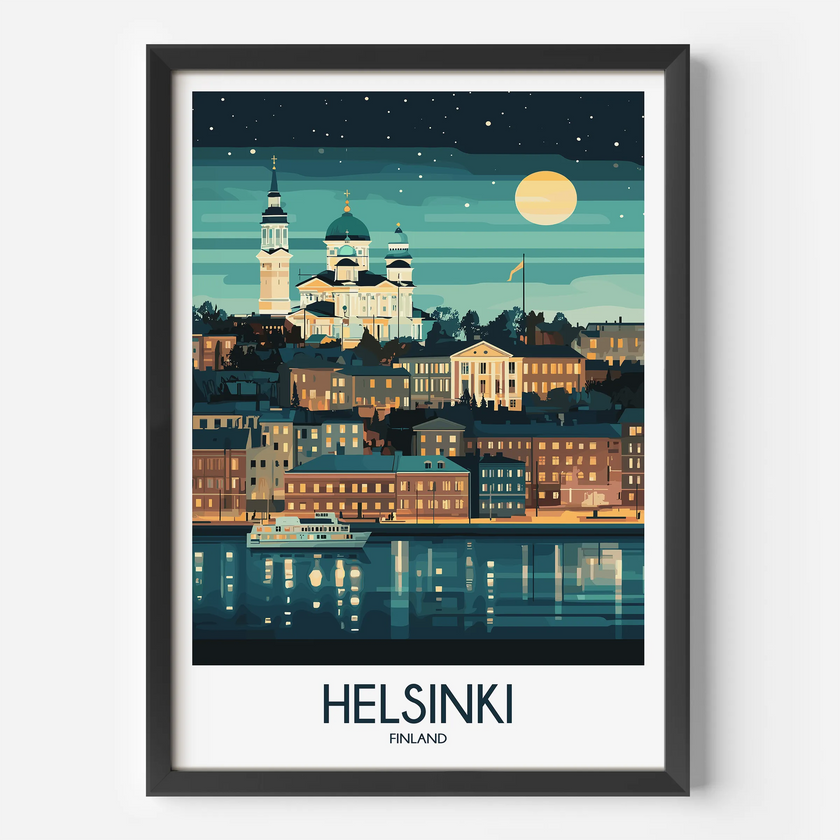 Helsinki Retro Travel Illustration