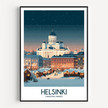 Helsinki Retro Travel Illustration