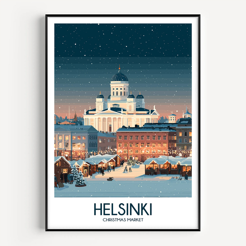 Helsinki Retro Travel Illustration