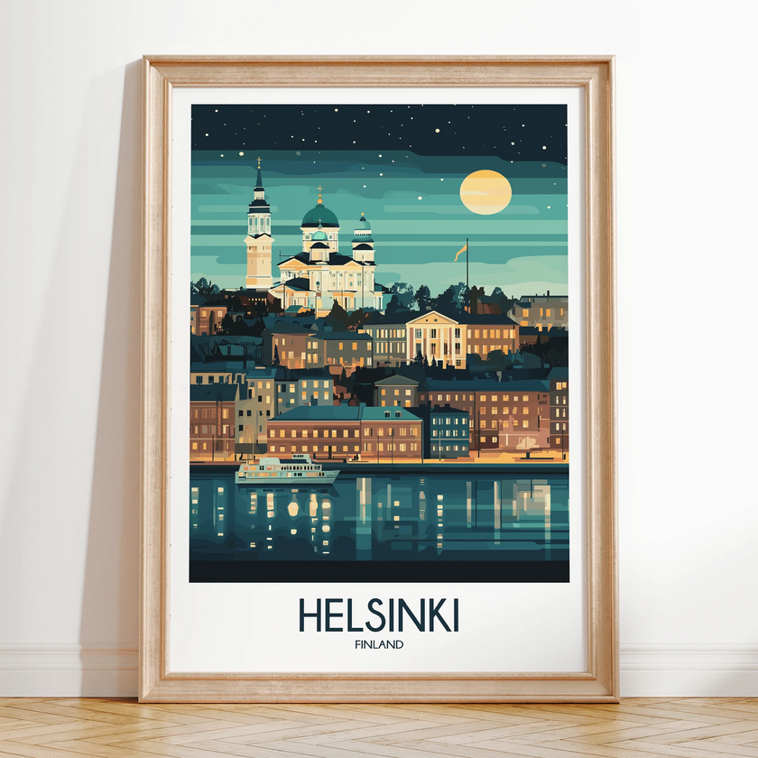 Helsinki Vintage Style Print