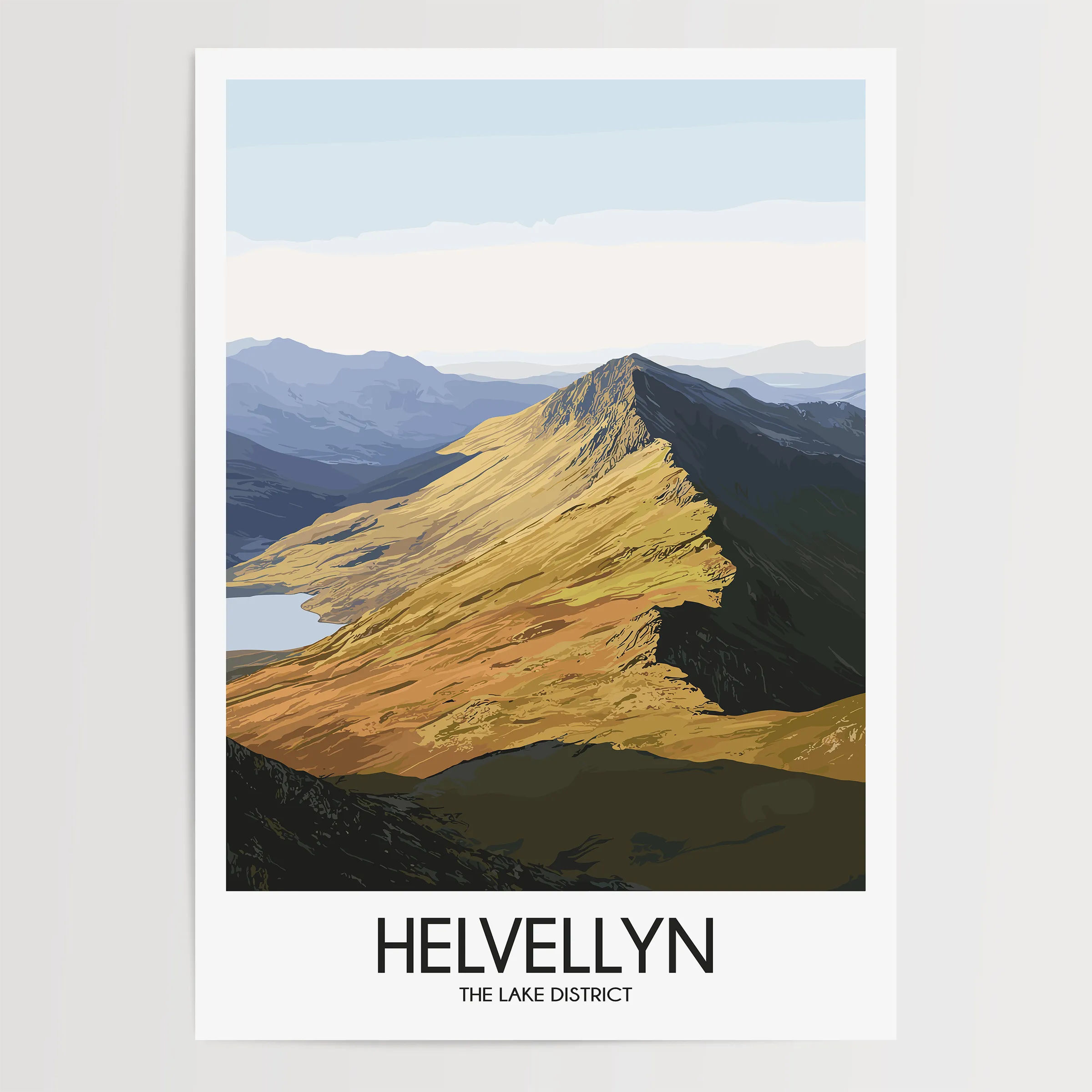 Helvellyn Retro Travel Illustration