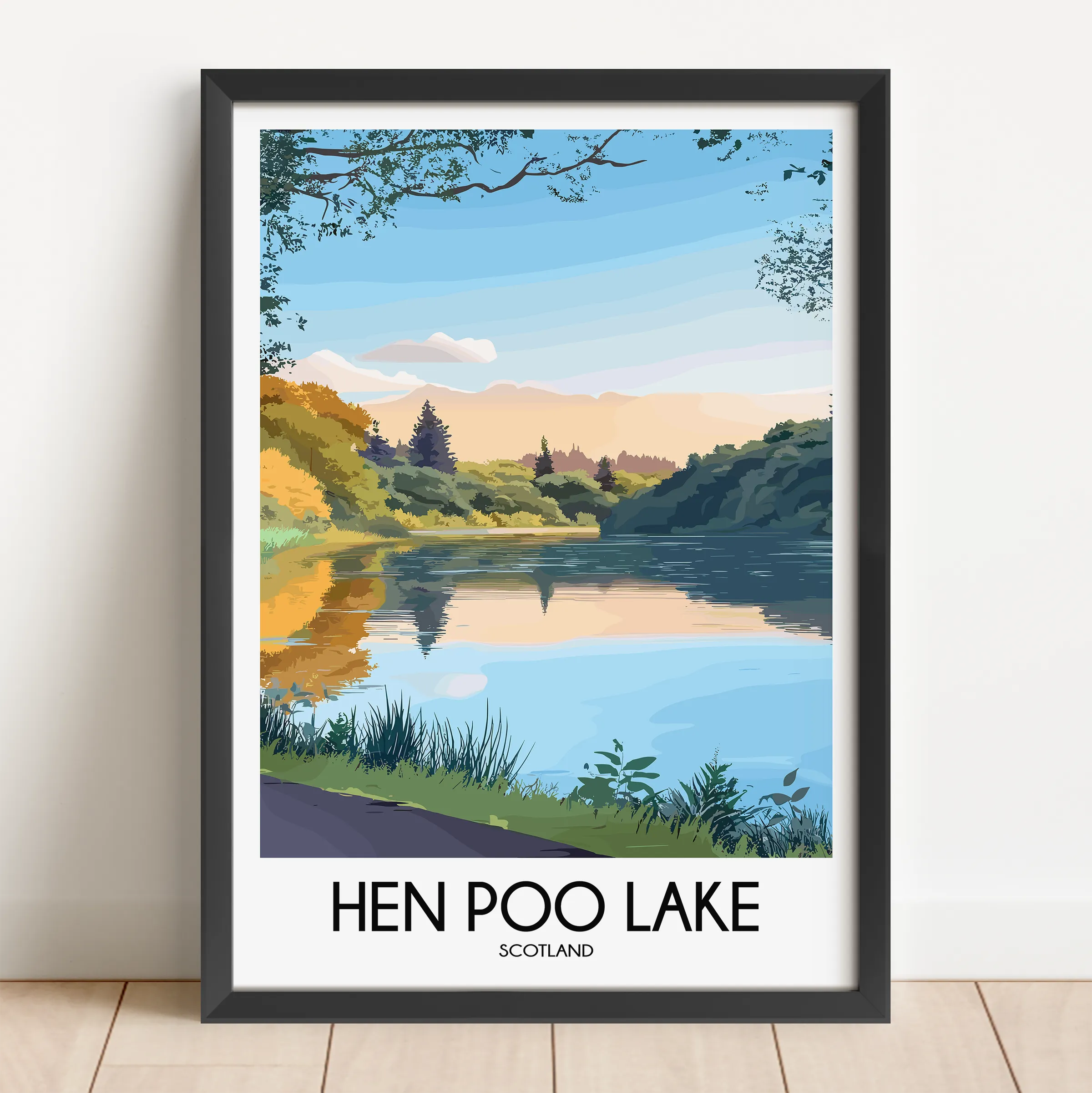Hen Poo Lake Scenic Landscape Art