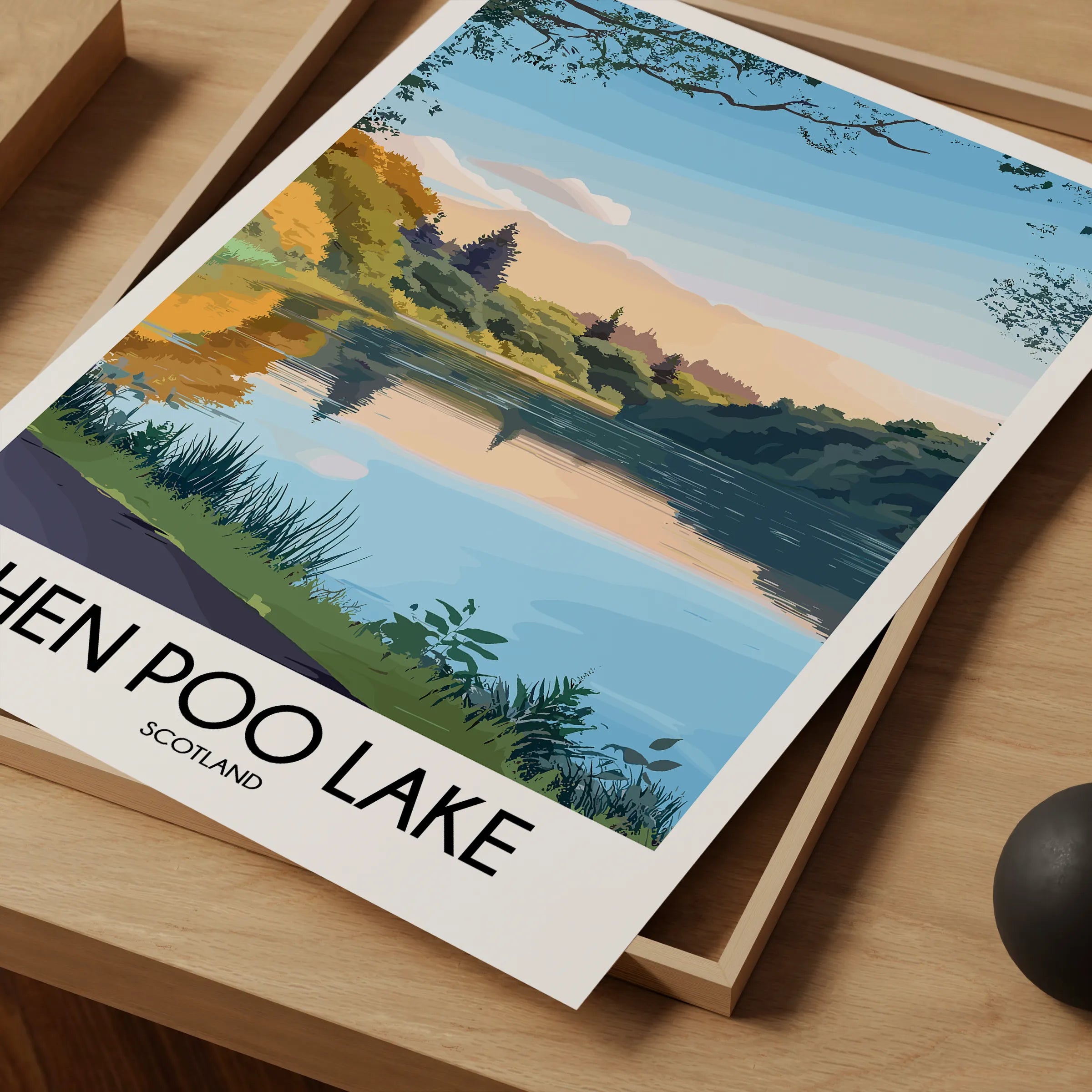 Hen Poo Lake Vintage Style Print