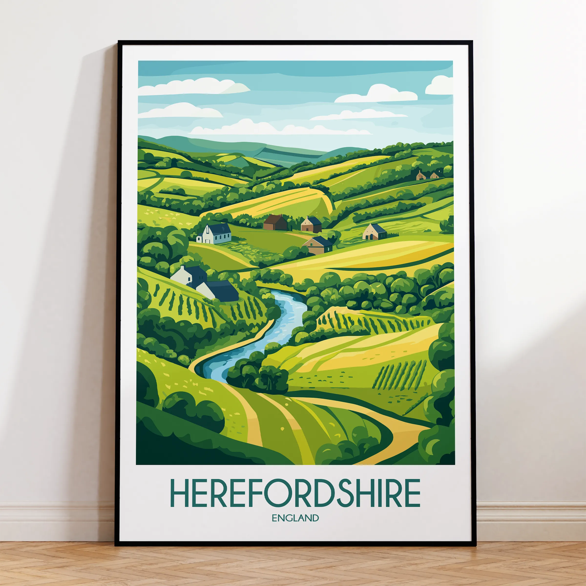 Herefordshire Modern Travel Poster