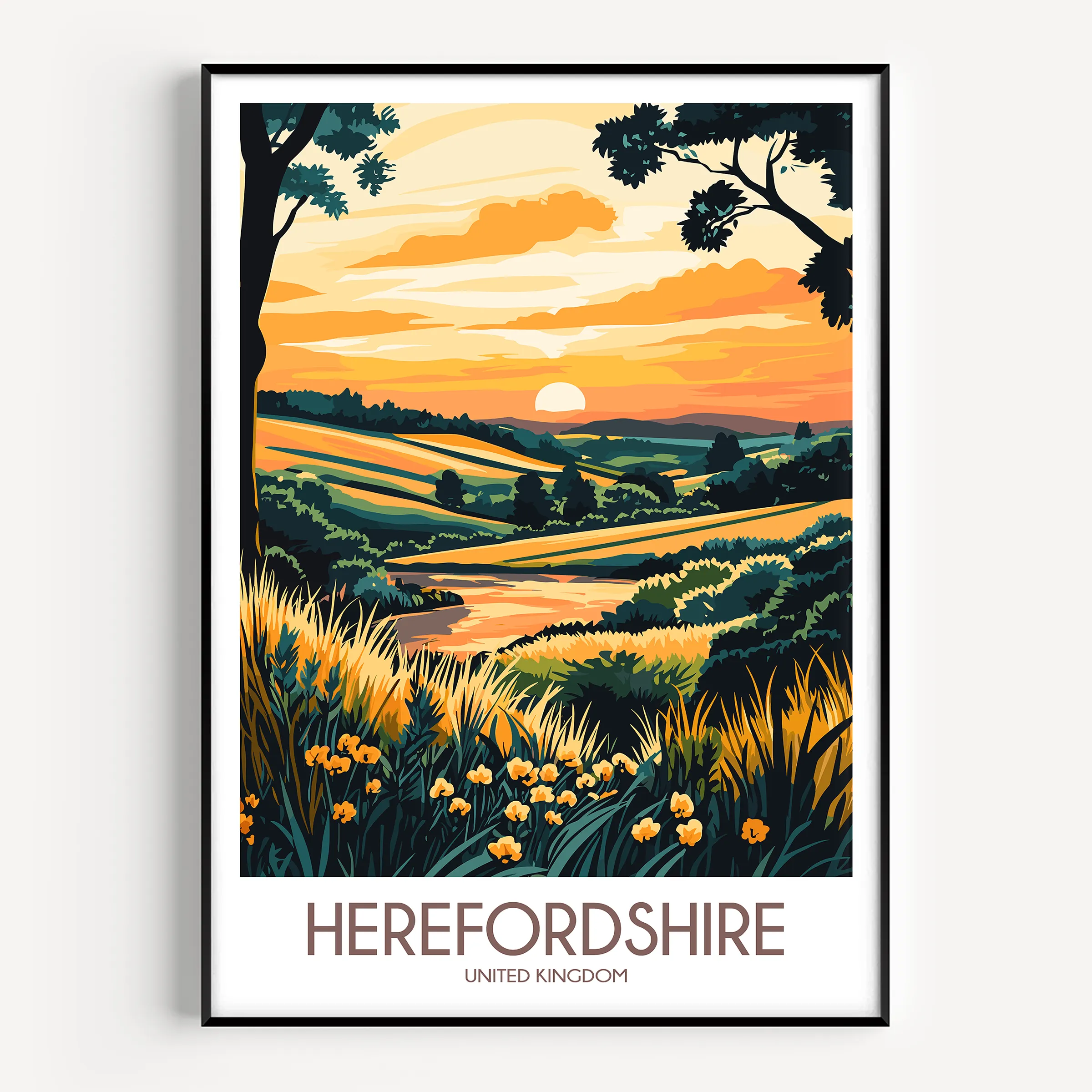 Herefordshire Souvenir Poster Print