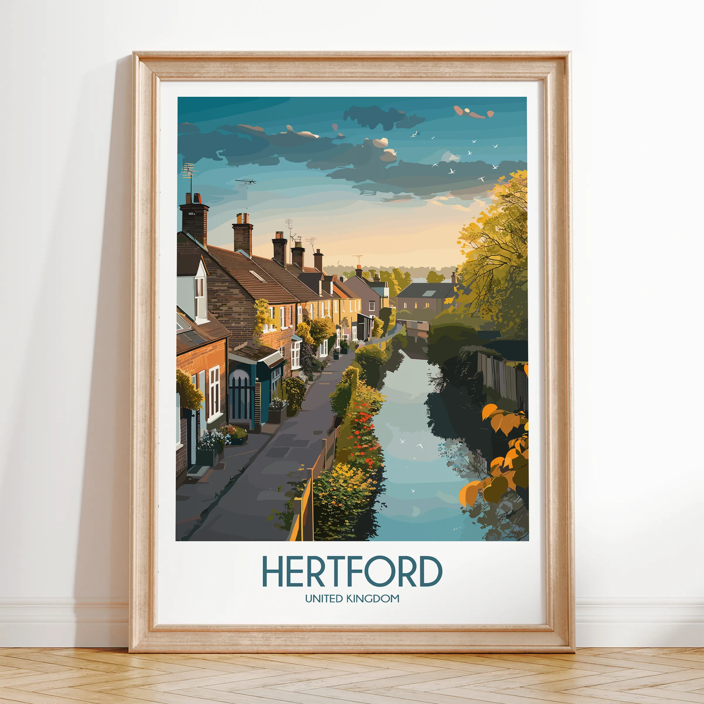Hertford Retro Travel Illustration