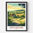 Hertfordshire Modern Travel Poster