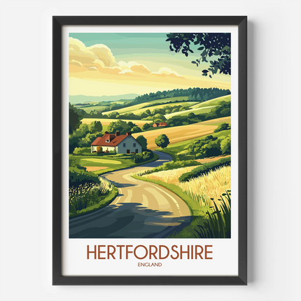 Hertfordshire Modern Travel Poster