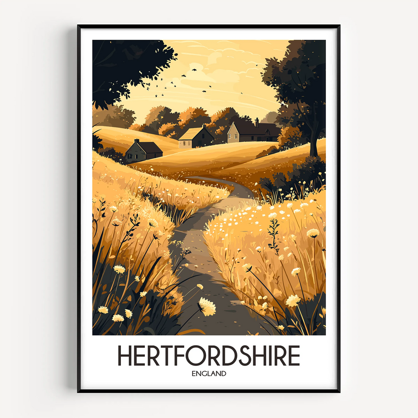 Hertfordshire Modern Travel Poster