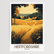 Hertfordshire Retro Travel Illustration