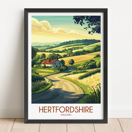 Hertfordshire Retro Travel Illustration