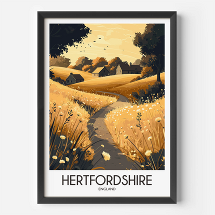 Hertfordshire Retro Travel Illustration