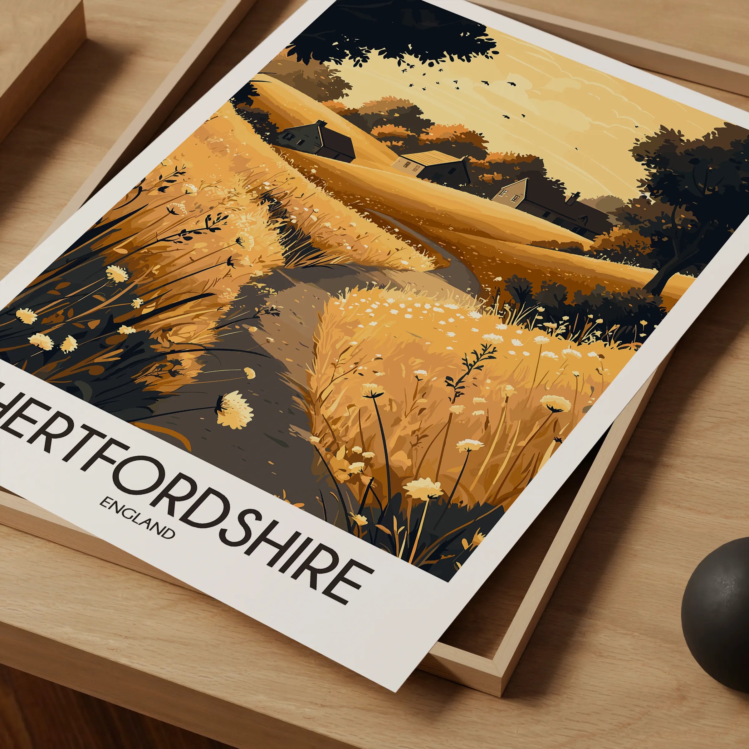 Hertfordshire Vintage Style Print