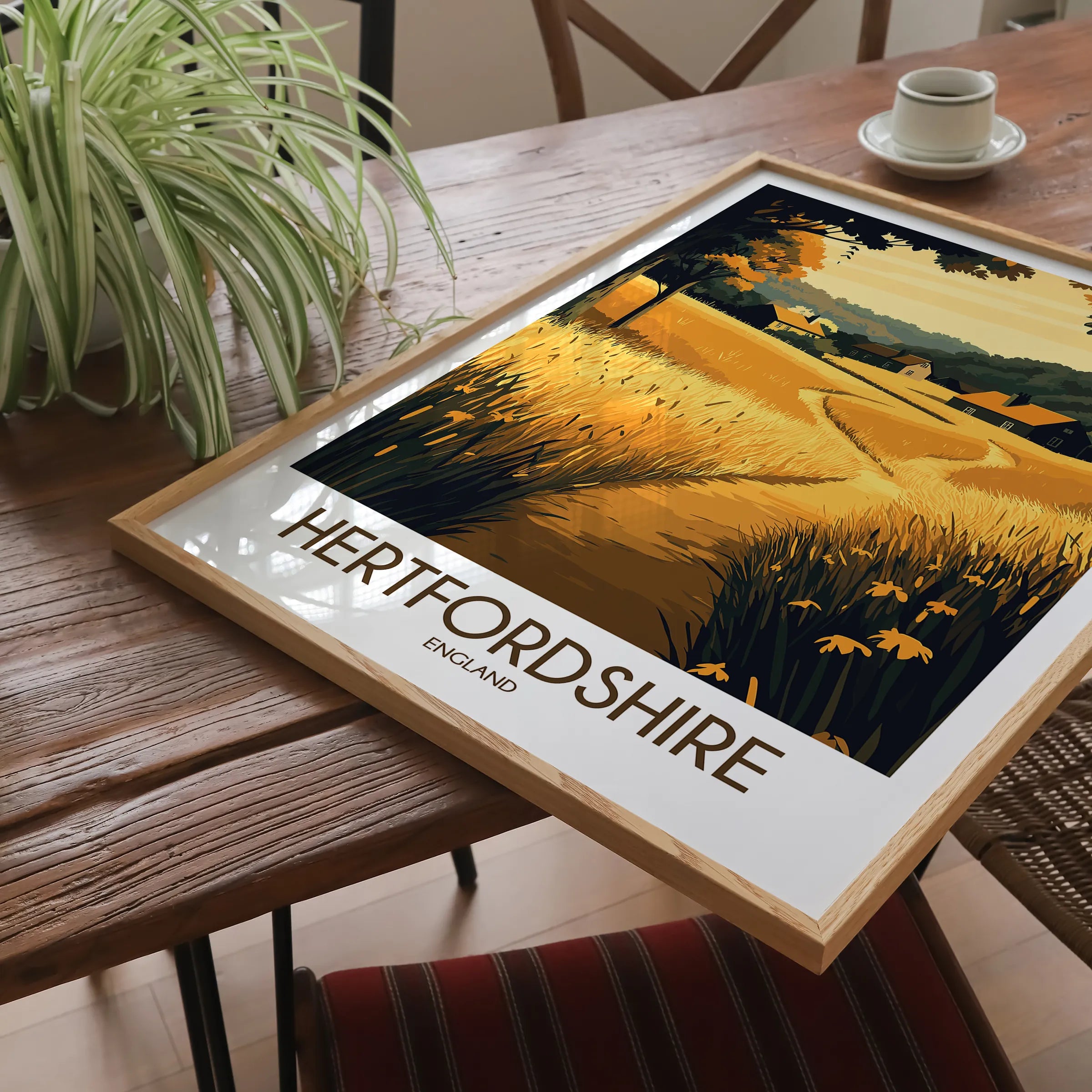 Hertfordshire Vintage Style Print