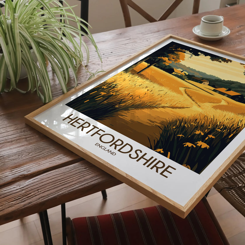 Hertfordshire Vintage Style Print