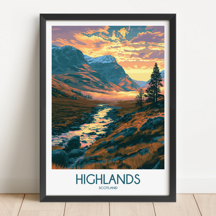 Highlands Modern Travel Poster