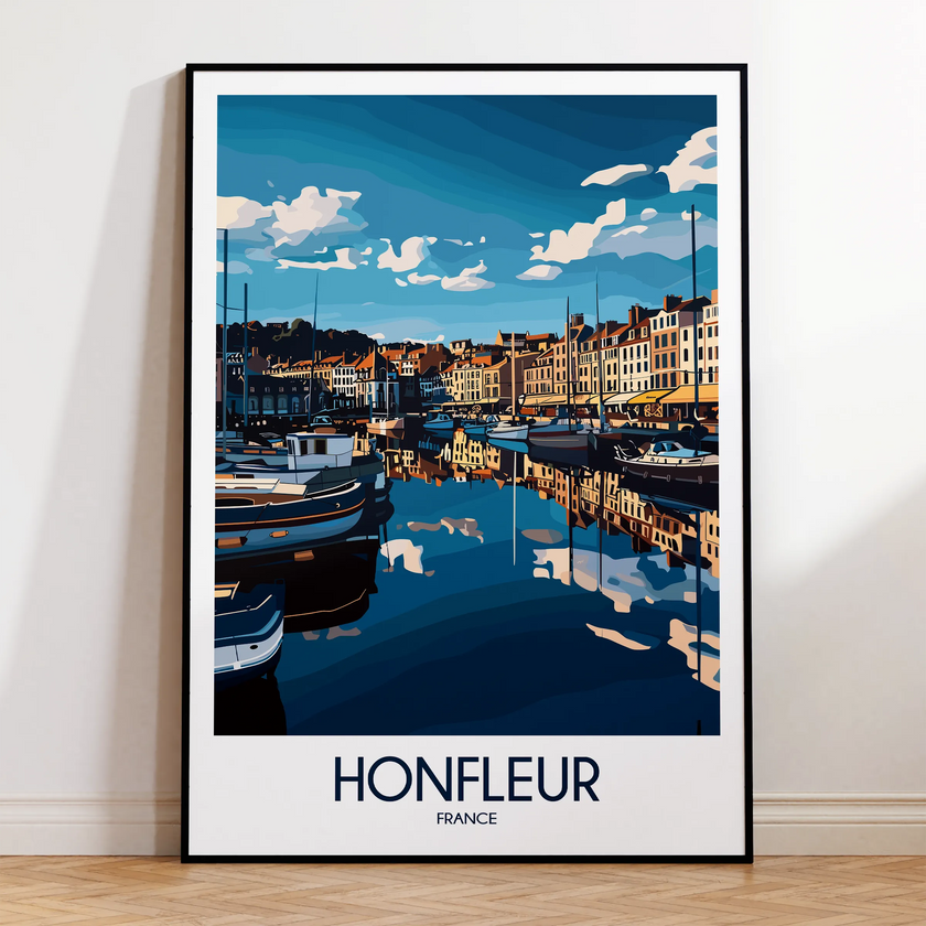 Honfleur Retro Travel Illustration