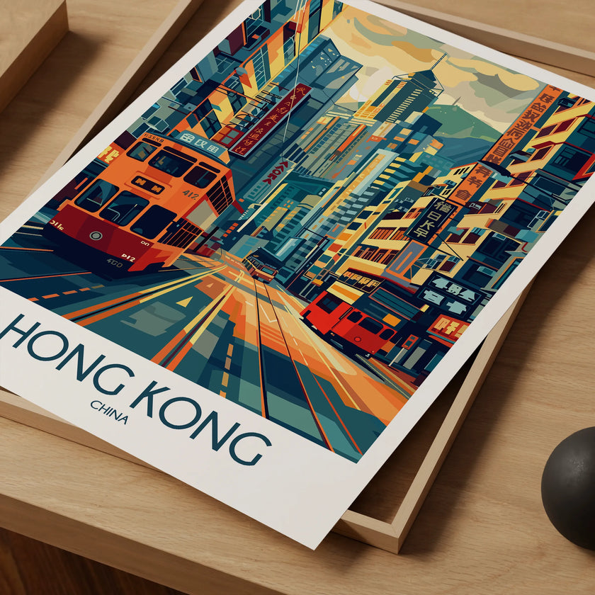 Hong Kong Vintage Style Print