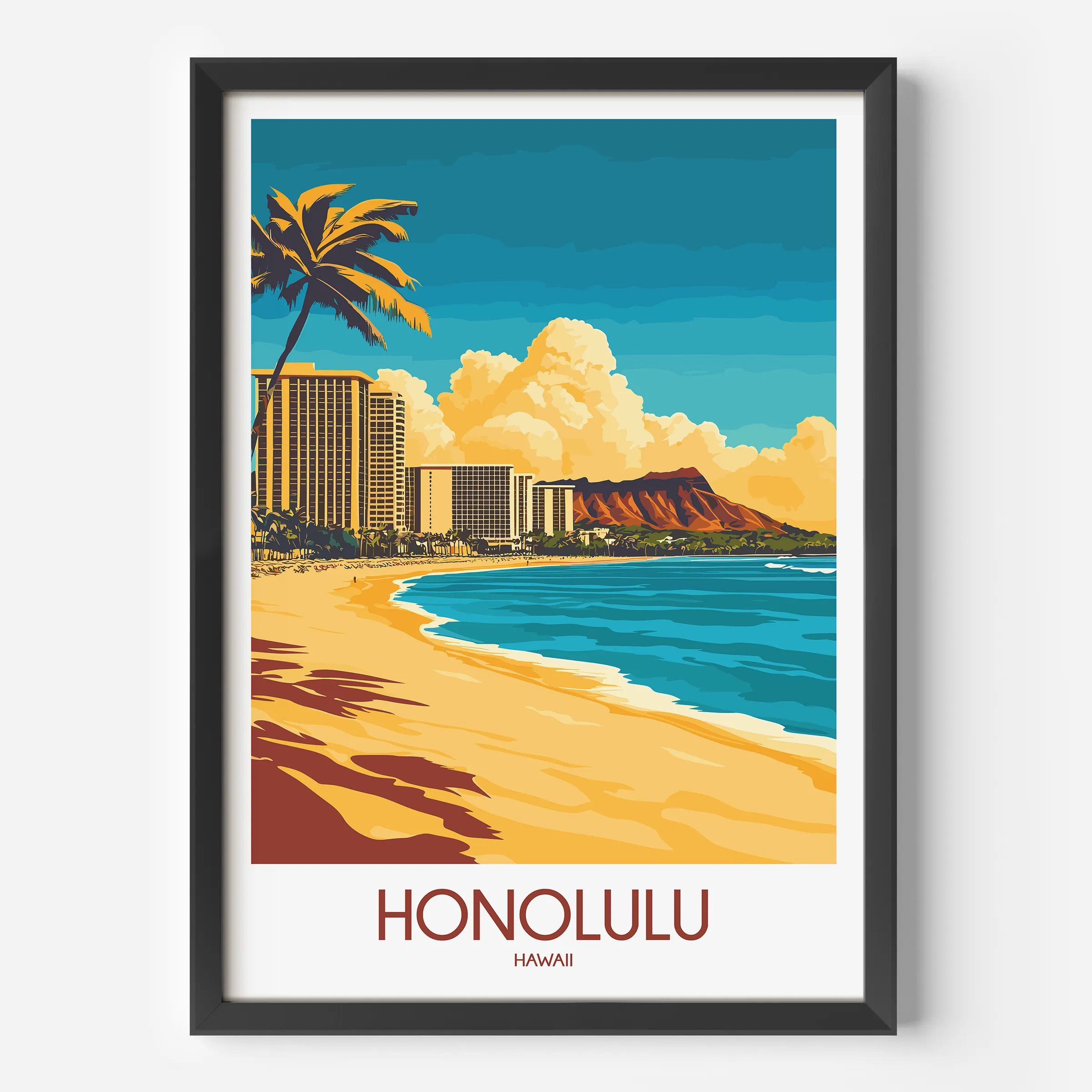 Honolulu Modern Travel Poster