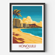 Honolulu Modern Travel Poster