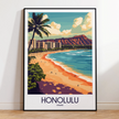 Honolulu Modern Travel Poster