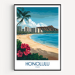 Honolulu Modern Travel Poster