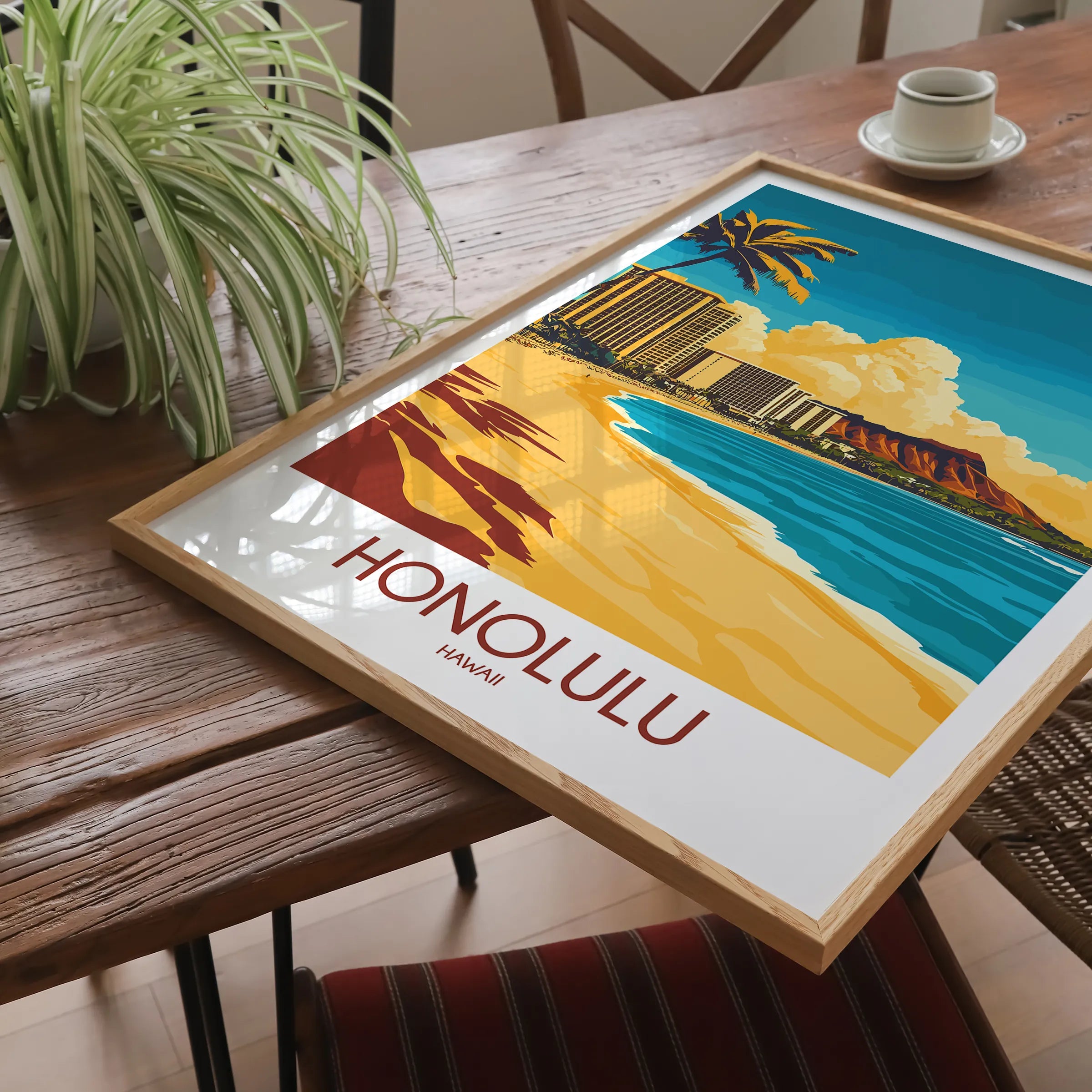 Honolulu Retro Travel Illustration