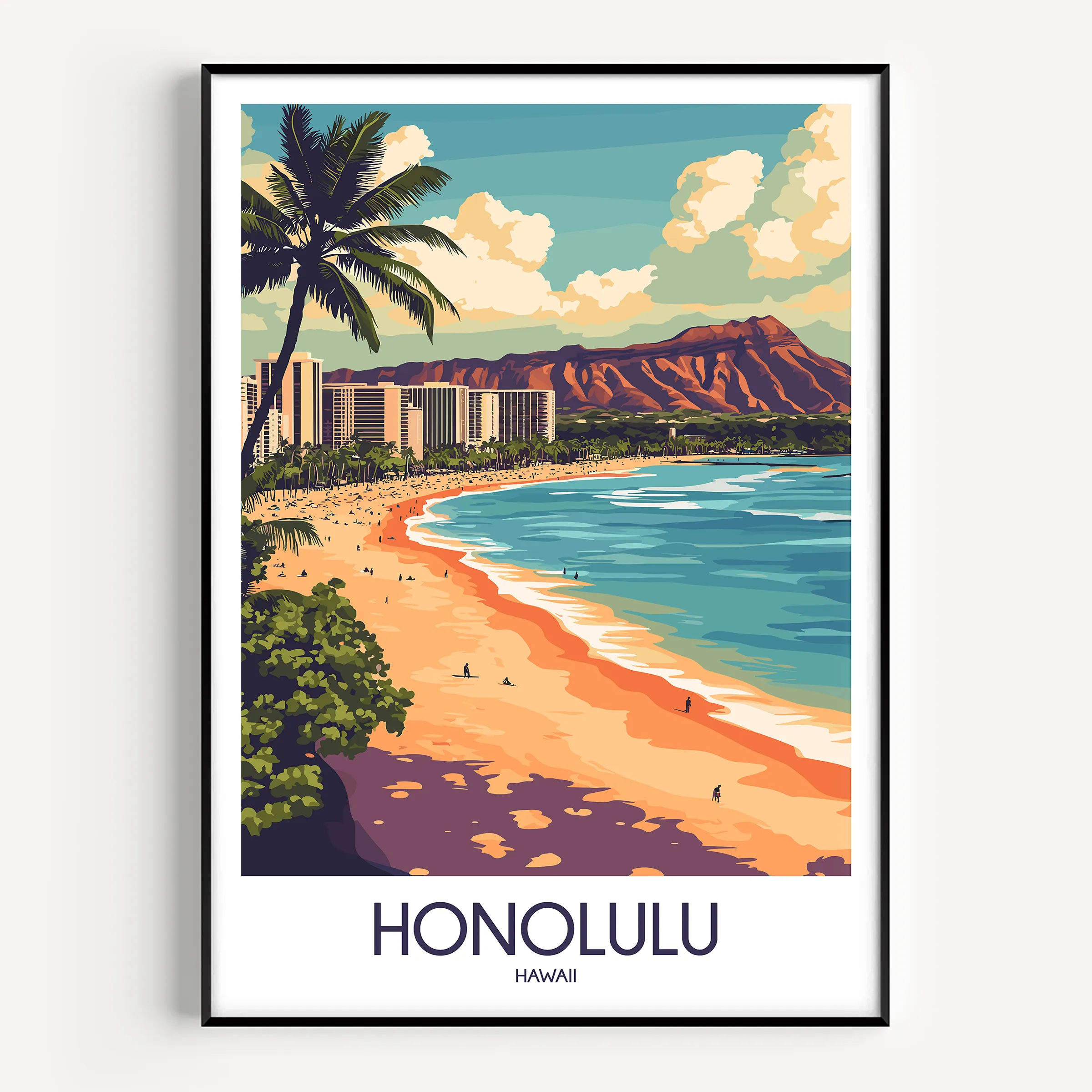 Honolulu Scenic Landscape Art