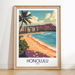 Honolulu Vintage Style Print