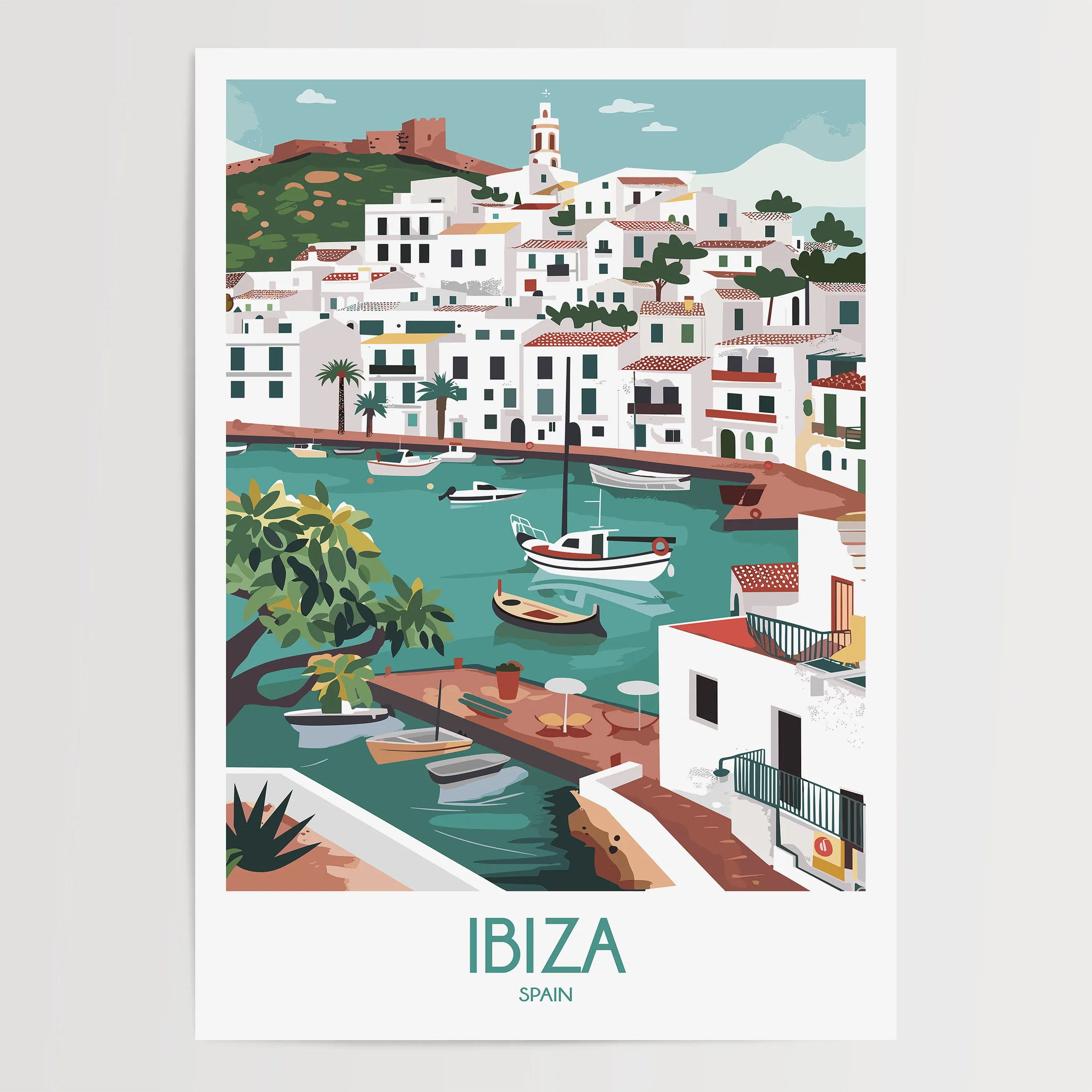 Ibiza Modern Travel Poster