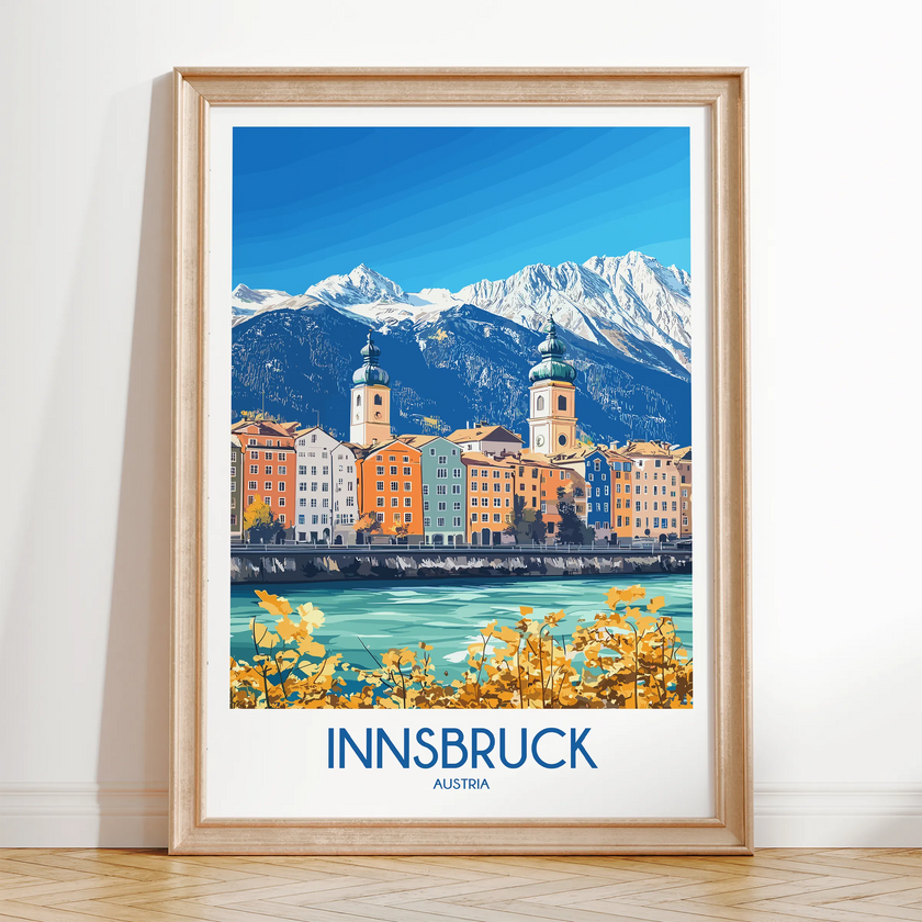 Innsbruck Retro Travel Illustration