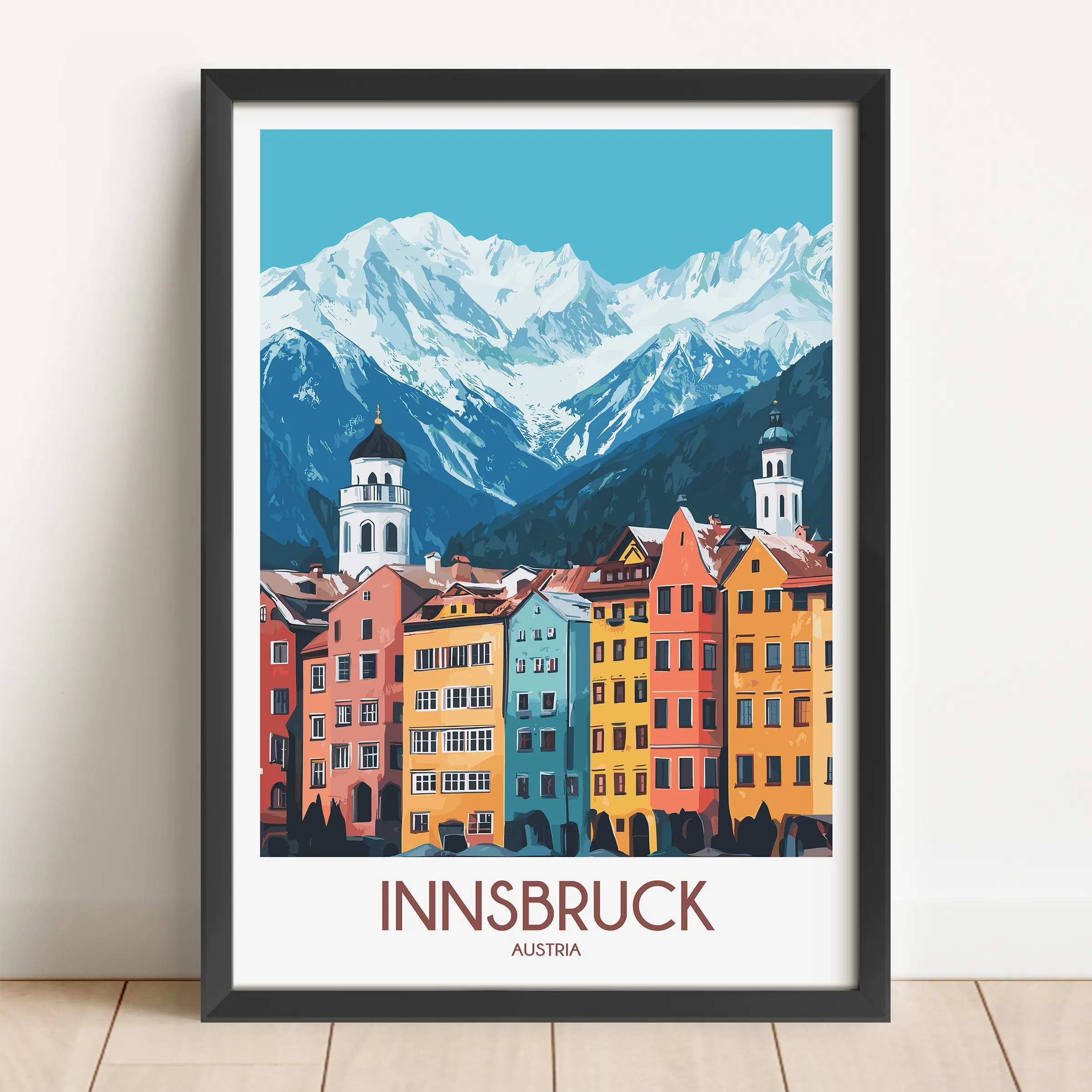 Innsbruck Retro Travel Illustration
