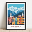 Innsbruck Retro Travel Illustration