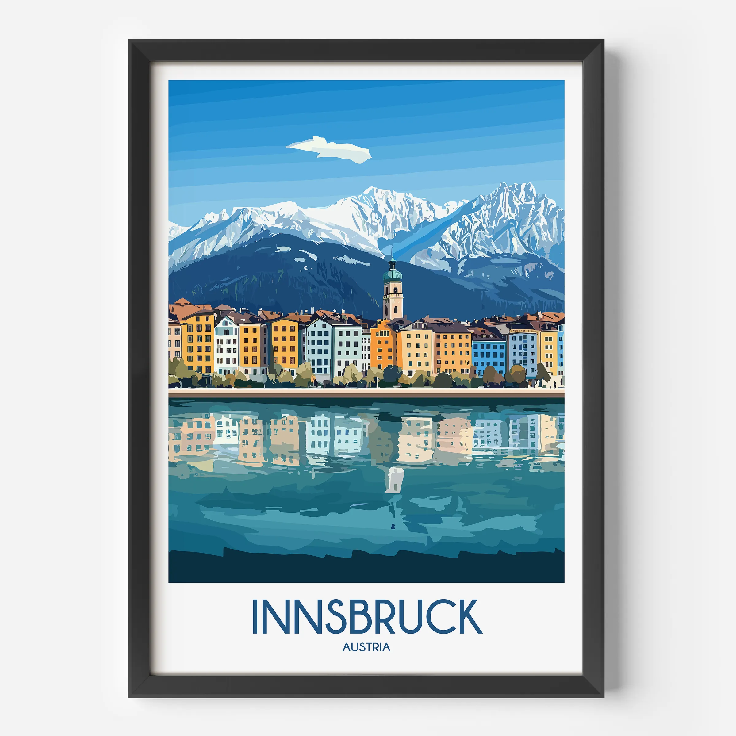 Innsbruck Retro Travel Illustration