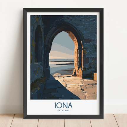 Iona Retro Travel Illustration