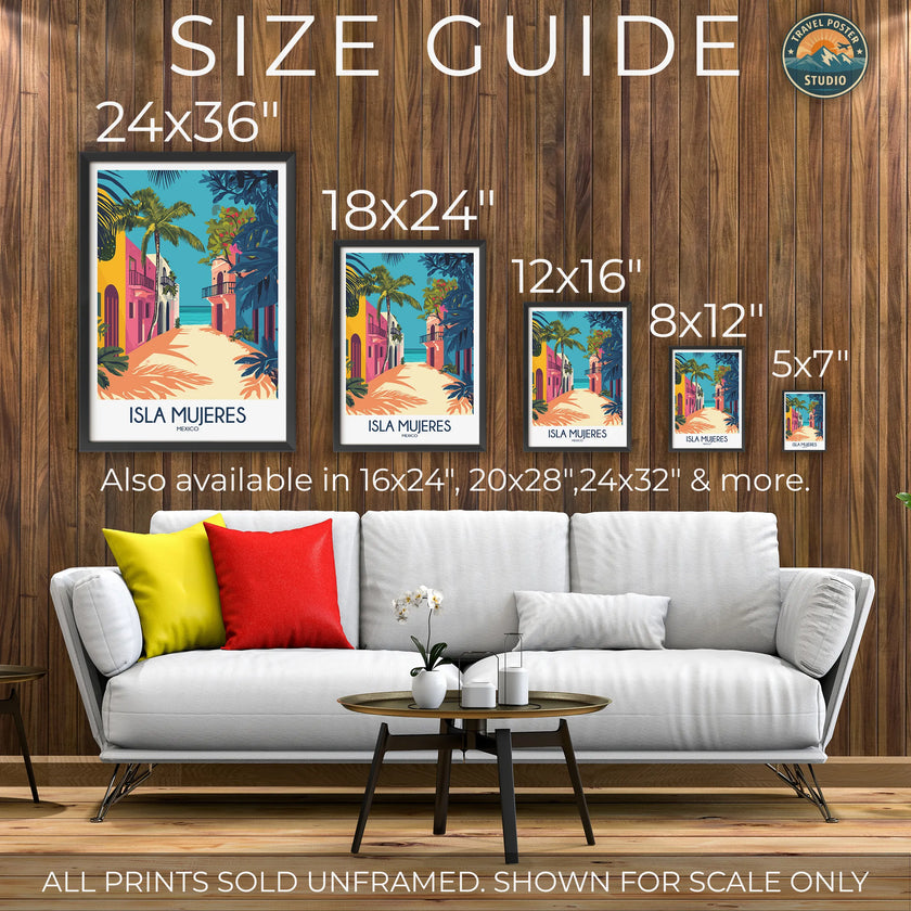 Isla Mujeres Vintage Style Print