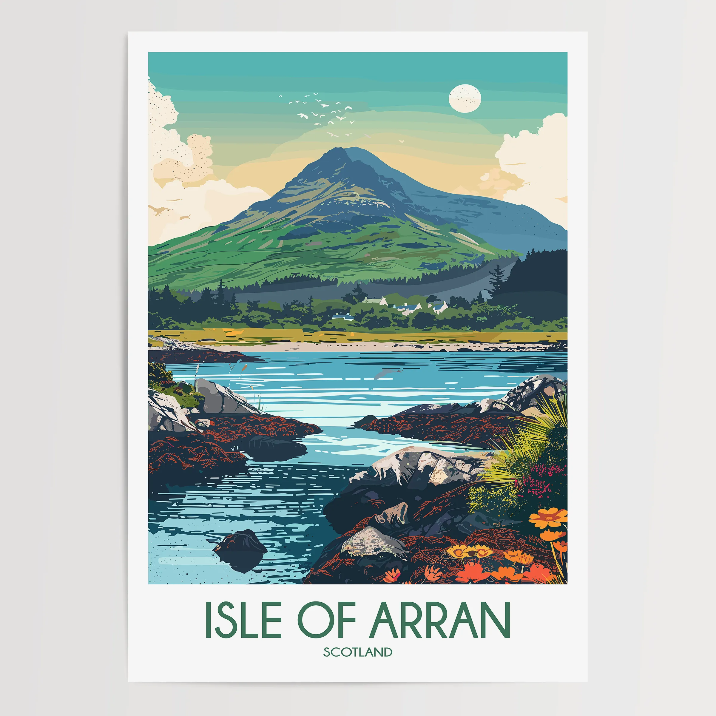 Isle Of Arran Retro Travel Illustration