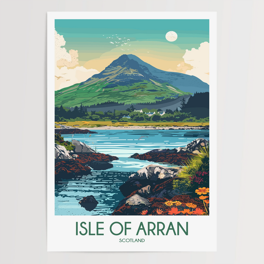 Isle Of Arran Retro Travel Illustration