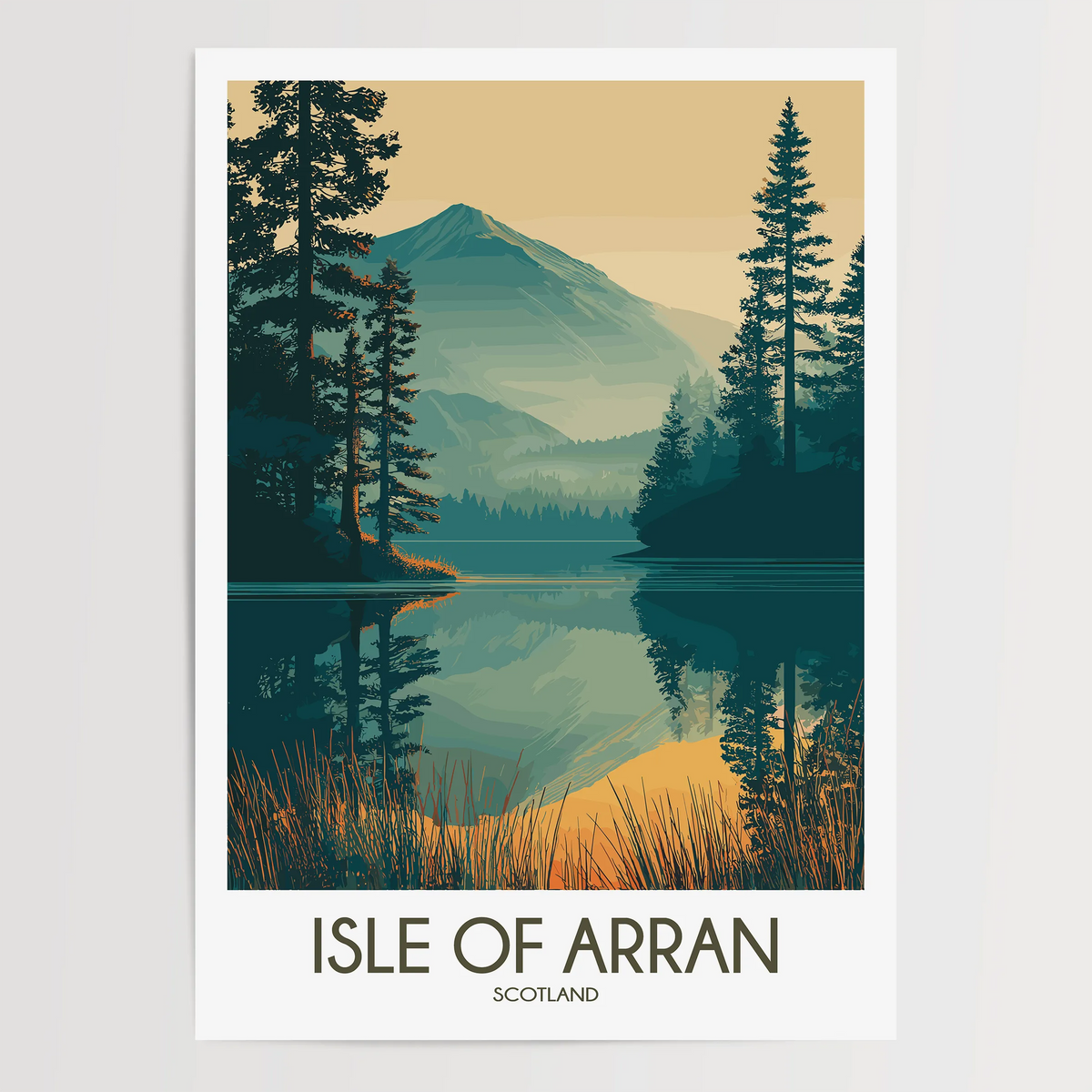 Isle Of Arran Retro Travel Illustration
