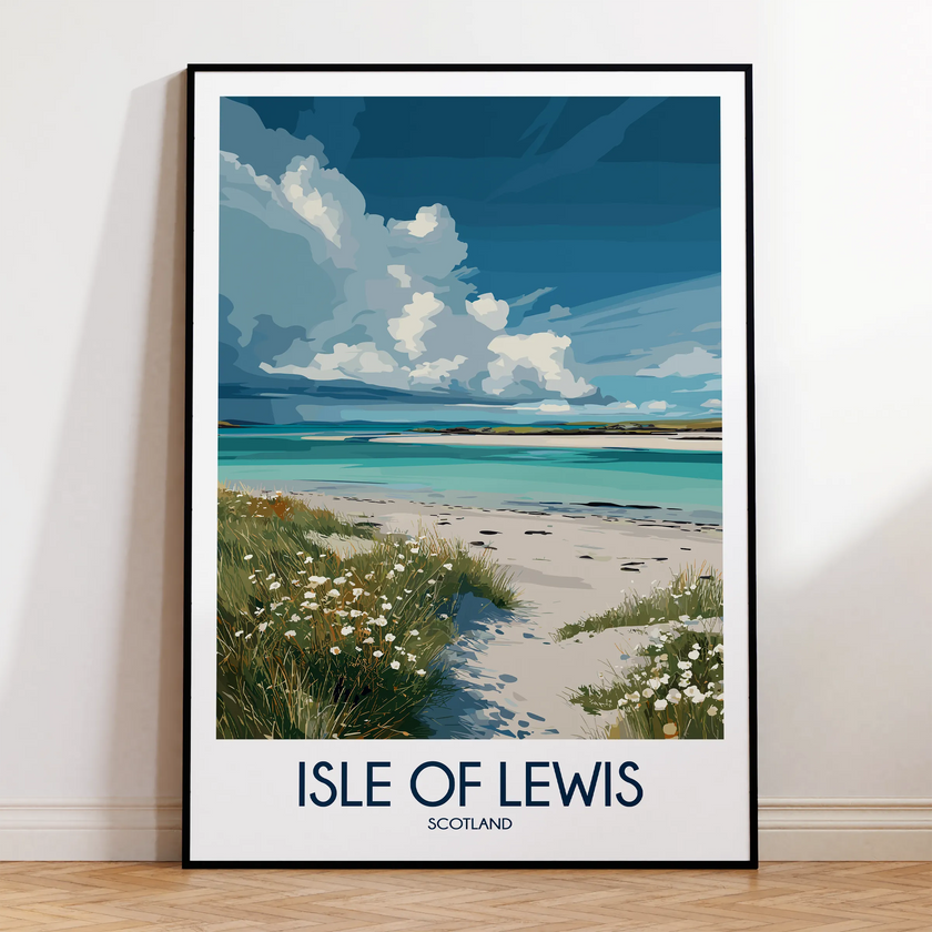 Isle Of Lewis Retro Travel Illustration