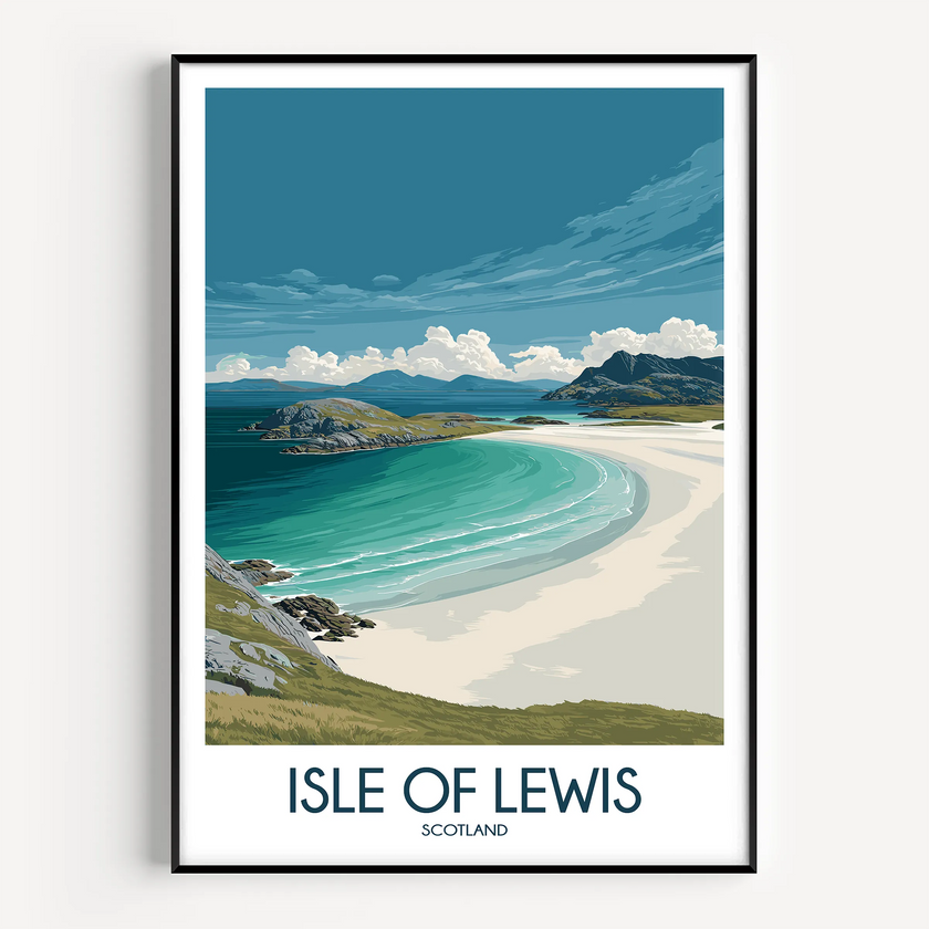 Isle Of Lewis Retro Travel Illustration