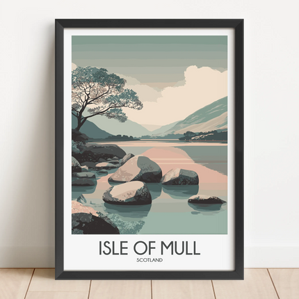 Isle Of Mull Retro Travel Illustration