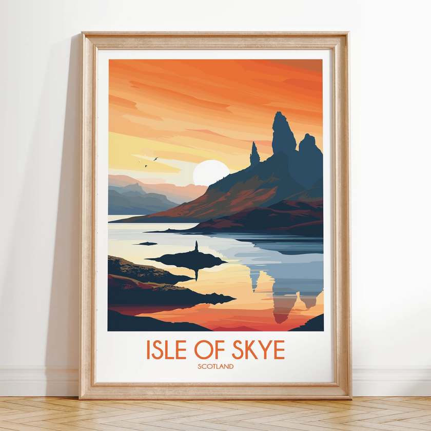 Isle Of Skye Retro Travel Illustration