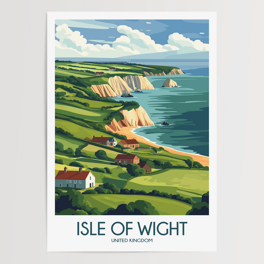 Isle Of Wight Vintage Style Print