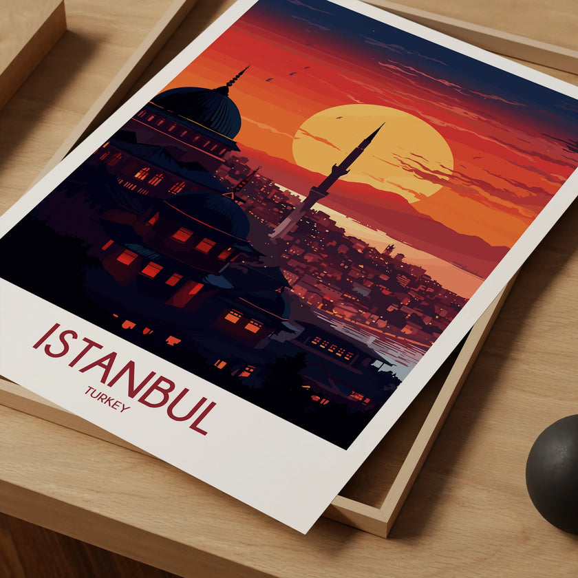 Istanbul Retro Travel Illustration