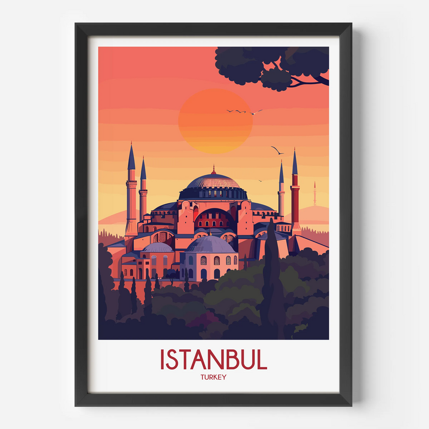 Istanbul Retro Travel Illustration