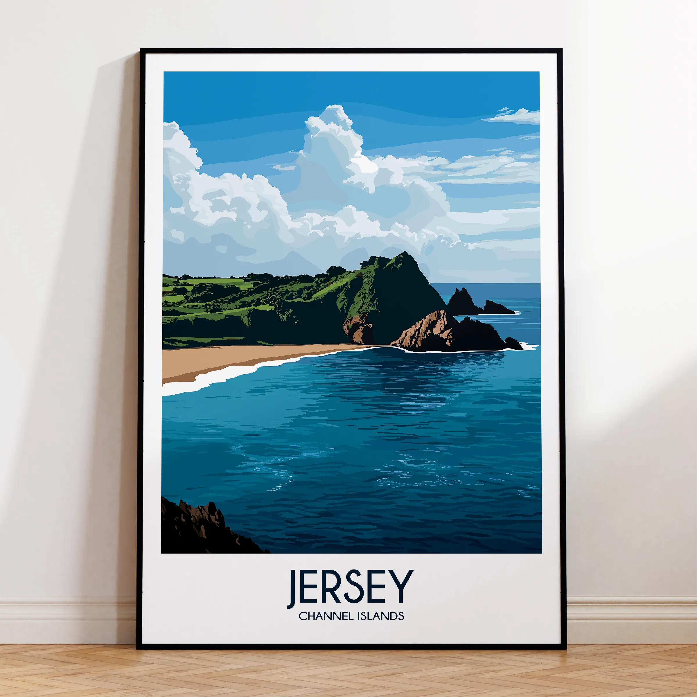 Jersey Retro Travel Illustration
