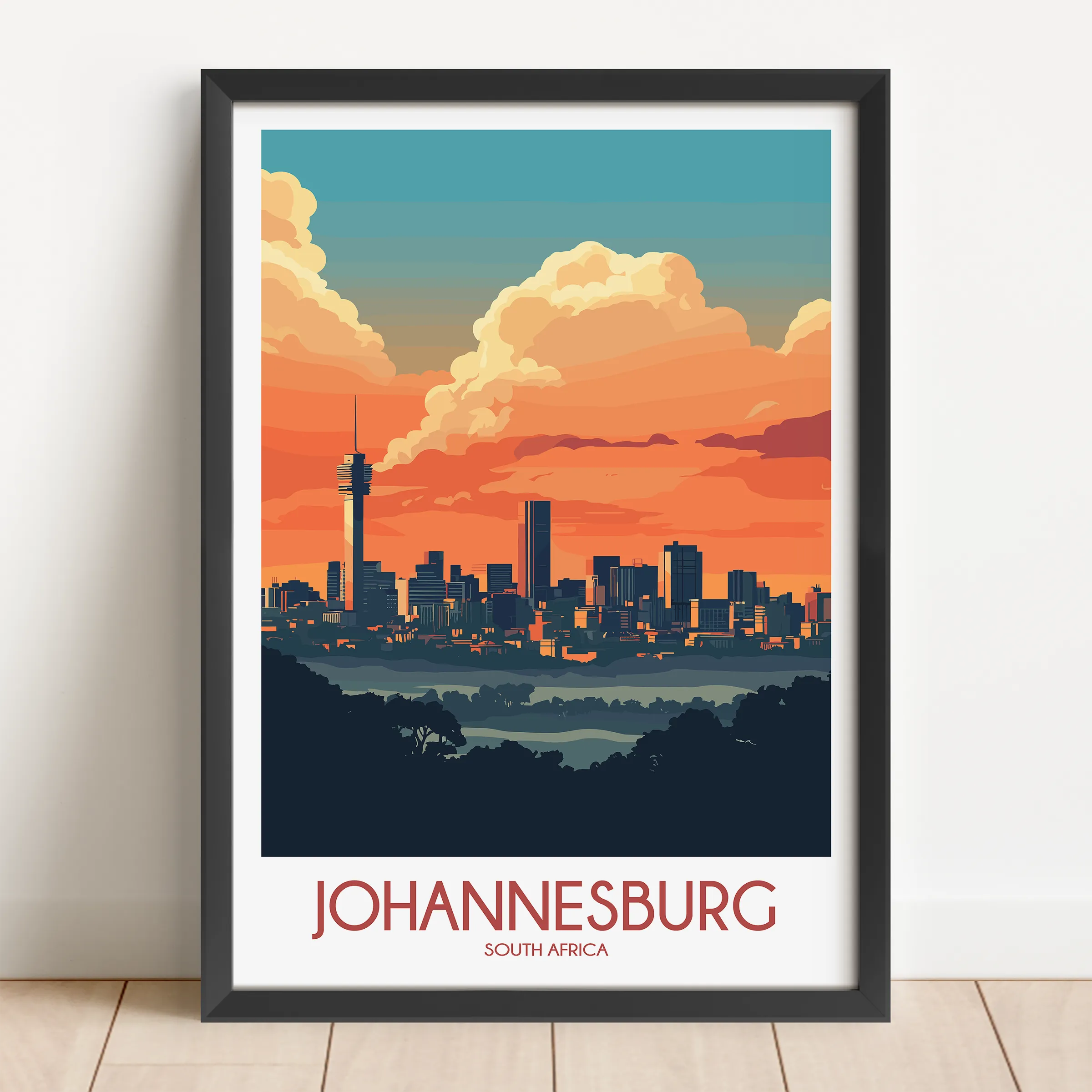 Johannesburg Retro Travel Illustration