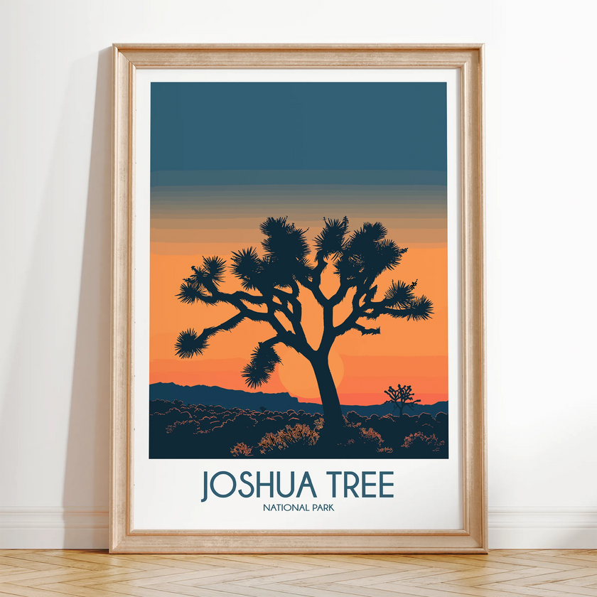 Joshua Tree Retro Travel Illustration